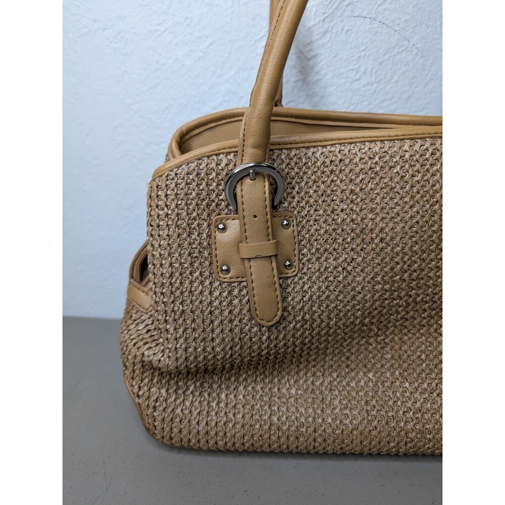 Croft Barrow Satchel Handbag Purse with Cosmetic Bag Tan Neutral Shoulder Bag - Picture 3 of 12